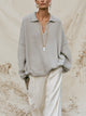 Relaxed Knit Polo Sweater – Oversized Long Sleeve Casual Pullover Top