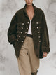 Women’s Ribbed Corduroy Utility Jacket With Statement Button Details