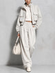 Women’s Luxe Utility Faux Leather Jacket & Wide-Leg Pants Set