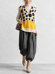 Women's Polka Dot Knit Vest And Turtleneck Two Piece Set