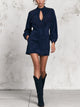 Women's Navy Blue Fringe Mini Dress