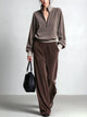 Women's Quarter-Zip Relaxed Sweatshirt And Wide-Leg Pants Set