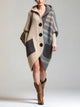 Women's Colorblock Striped Hooded Knit Cardigan Coat