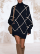 Mini Turtleneck Sweater Dress In Speckled Wool Knit