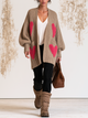 Balloon Sleeve Chunky Ribbed Knit Cardigan