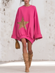Hot Pink Sweatshirt Fleece Mini Dress