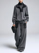 Women's Star Patch Quarter-Zip Sweatshirt & Wide-Leg Pants Set