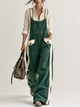 Color Block Side Strap Wide Leg Overalls
