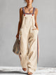 Women’s Oversized Utility Overalls – Contrast Strap Wide Leg Cargo Jumpsuit With Pockets